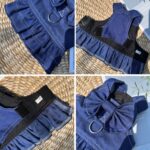Pet Cat Denim falda pecho correa trasera para pasear perros, S - Imagen 3