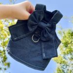 Pet Cat Denim falda pecho correa trasera para pasear perros, S