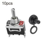 10pcs E-TEN1021 Interruptor basculante impermeable de 2 velocidades, E-TEN1021 Black
