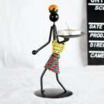 Adorno de candelabro en forma de hombre de hierro forjado Retro accesorios de decoración de mesa de restaurante, 26