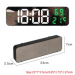 Reloj despertador LED Digital con pantalla de espejo 671, enchufe USB/batería de doble uso con pantalla de temperatura/humedad, 671 (Black Shell White Blue) - Imagen 3