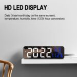 Reloj despertador LED Digital con pantalla de espejo 671, enchufe USB/batería de doble uso con pantalla de temperatura/humedad, 671 (Black Shell White Green) - Imagen 7