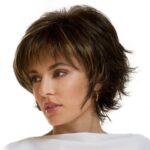 WIG-396 Ladies Fluffy Short Curved Head Set Peluca de fibra química, WIG-396