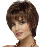 WIG-155 Peluca rizada corta para damas Seda de alta temperatura Fibra química Sombrero, WIG-155