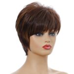 WIG-155 Peluca rizada corta para damas Seda de alta temperatura Fibra química Sombrero, WIG-155 - Imagen 4