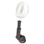 Ventilador de ventosa para coche, escritorio, dormitorio, oficina, cocina, ventilador, Retractable (White)
