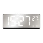 6631 Pantalla digital LED Reloj electrónico multifuncional Reloj despertador con espejo de temperatura de escritorio