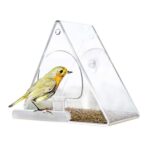 Jaula de acrílico para pájaros, caja transparente para mascotas, comedero triangular para pájaros
