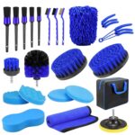 WRS-CS29 Juego de cepillos de limpieza para lavado de autos Cepillo de taladro eléctrico para limpieza de grietas interiores de autos, 23pcs/set