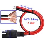 2 cables de extensión de alimentación SAE para batería de coche solar de 20 A., 100cm - Imagen 4