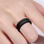 SiR053 Anillo de silicona con borde acanalado en forma de V Anillo de pareja para deportes al aire libre, No.8