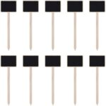 ZX507 10 piezas de madera enchufable DIY tablero de mensajes Mini etiquetas de nombre de planta tablero de visualización de escritorio