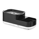 Dispensador de jabón Botella Dispensador automático de jabón líquido Esponja de cocina Cepillo Caja de almacenamiento, Soap Dispenser Black