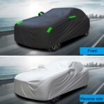 Cubierta de coche de protección solar de lluvia de coche de tela recubierta de plata 190T con tira reflectante, Y-XL - Imagen 2