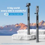 TELESIN 3M Fibra de carbono Selfie Stick Monopod con tornillo 1/4 para cámara de acción - Imagen 2