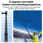 TELESIN 3M Fibra de carbono Selfie Stick Monopod con tornillo 1/4 para cámara de acción - Imagen 3