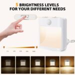 NL2101 Sensor de movimiento LED Luz nocturna Enchufe de CA Atenuación Luces de sueño, Especificaciones:, NL2101 Warm and White EU Plug - Imagen 5