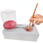 Herramienta limpiadora de pinceles para pintura al óleo con contenedor de agua Lavadora de bolígrafos de pintura, GEN 1 Pink