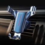 Soporte de teléfono móvil para coche con sensor de gravedad triangular de salida de aire, Black Hook Clip