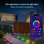 SKS-JZ-13 DC 12V 10m 15 LEDs Bluetooth RGB Cadena de luces para césped Luces LED enterradas a prueba de agua, UK Plug - Imagen 3