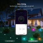 SKS-JZ-13 DC 12V 10m 15 LEDs Bluetooth RGB Cadena de luces para césped Luces LED enterradas a prueba de agua, UK Plug - Imagen 4
