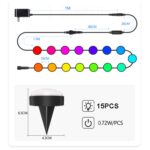 SKS-JZ-13 DC 12V 10m 15 LEDs Bluetooth RGB Cadena de luces para césped Luces LED enterradas a prueba de agua, UK Plug - Imagen 7