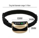 Collar de corteza de perro impermeable recargable USB con vibración y pitido, Gold - Imagen 2