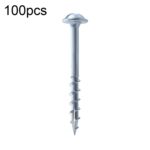 RUITOOL ST4 100 Uds. Tornillos de agujero inclinado para carpintería, tornillo Phillips autorroscante de medio diente, 50mm
