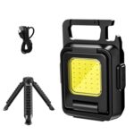 Linterna COB de doble cara, mini llavero, luz para acampar, With Stand