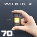 Linterna COB de doble cara, mini llavero, luz para acampar, With Stand - Imagen 3