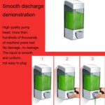 Dispensador de jabón de prensa manual montado en la pared de doble cabeza Botella de champú Lavado a mano Dispensador de gel de baño, Color:, Matte - Imagen 7