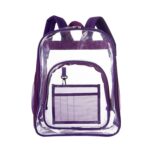 Mochila impermeable transparente de PVC Mochila escolar para estudiantes, Large Purple