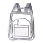 Mochila impermeable transparente de PVC Mochila escolar para estudiantes, Large Light Grey
