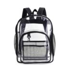 Mochila impermeable transparente de PVC Mochila escolar para estudiantes, Small Black