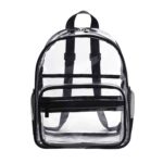 Mochila impermeable transparente de PVC Mochila escolar para estudiantes, Candy Color Black