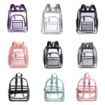 Mochila impermeable transparente de PVC Mochila escolar para estudiantes, Large Purple - Imagen 2