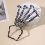 Punk Skull Hand Bone Anillo de cinco dedos Ajustable Cadena integrada - Imagen 2