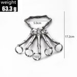 Punk Skull Hand Bone Anillo de cinco dedos Ajustable Cadena integrada - Imagen 3