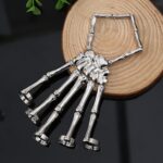 Punk Skull Hand Bone Anillo de cinco dedos Ajustable Cadena integrada - Imagen 6