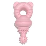 BG5057 chupete forma mascota dentición pegamento palo TPR perro masticar juguetes, Nipple Shape(Pink)