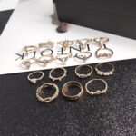 17pcs / set Anillo de aleación bohemia con diamantes - Imagen 3