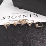 17pcs / set Anillo de aleación bohemia con diamantes - Imagen 4