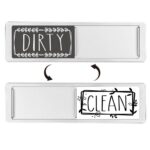 Imán para lavavajillas, señal limpia y sucia, imán de nevera de doble cara, Silver Gray White