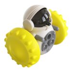 087DT Swing Car Pet Food Leaker sin vaso eléctrico Puzzle Balance Car Dog Toy, Yellow