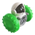 087DT Swing Car Pet Food Leaker sin vaso eléctrico Puzzle Balance Car Dog Toy, Green