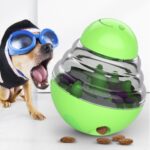 056DT Rompecabezas Entrenamiento Pet Food Fugas Juguete Tumble Ball Perro Juguete, Tumbler Ball(Green)