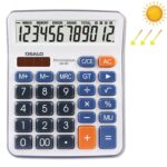 OSALO OS-6M Calculadora de escritorio de oficina de 12 dígitos Calculadora de energía dual solar