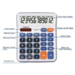 OSALO OS-6M Calculadora de escritorio de oficina de 12 dígitos Calculadora de energía dual solar - Imagen 4