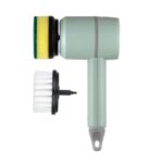 Cepillo de limpieza eléctrico inalámbrico Cepillos de limpieza de azulejos de bañera de cocina recargable USB, Green 1200 mAh