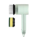 Cepillo de limpieza eléctrico inalámbrico Cepillos de limpieza de azulejos de bañera de cocina recargable USB, Green 800 mAh